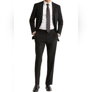 Nordstrom Rack Men Suit Black 44 Long Slim Fit 2 Button Blazer 40 X 32 Pants New